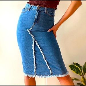 Fringe, Patchwork Denim Y2K skirt